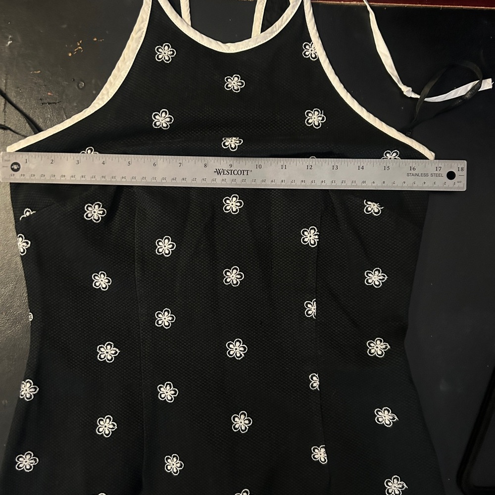 Vintage Laundry by Shelli Segal Black and White Daisy Halter Dress Size 8 - Picture 10 of 12